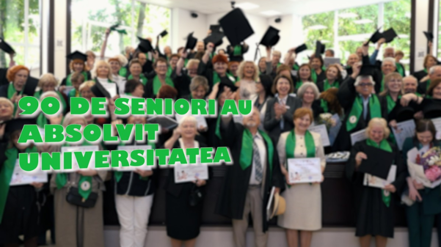 „Niciodată nu este târziu”. Seniorii și-au pus toca de absolvire la Universitatea pentru Vârsta a Treia
