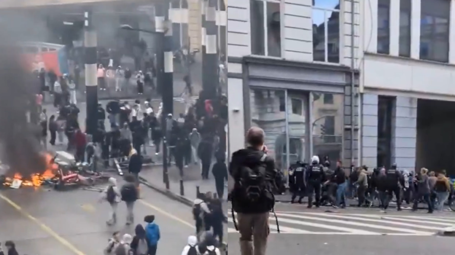 VIDEO Scene violente la Bruxelles în timpul protestelor împotriva reformelor din educație