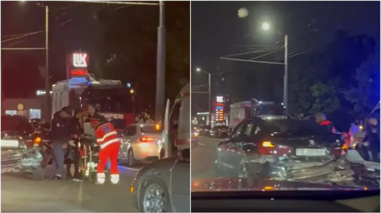 Accident cu trei mașini pe bulevardul Dacia din Chișinău. O femeie a fost transportată la spital