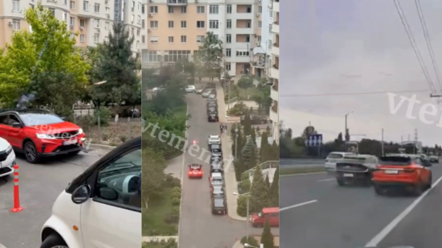 VIDEO Artificii, lansate din mașină în curtea unde anterior s-a produs un incendiu. Șoferul era la un pas accident