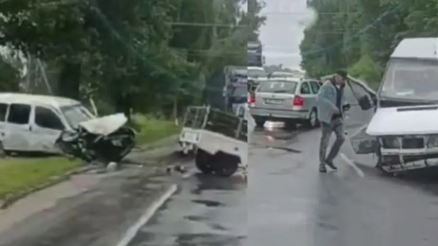 VIDEO cu un accident grav lângă Edineț: două automobile sunt avariate