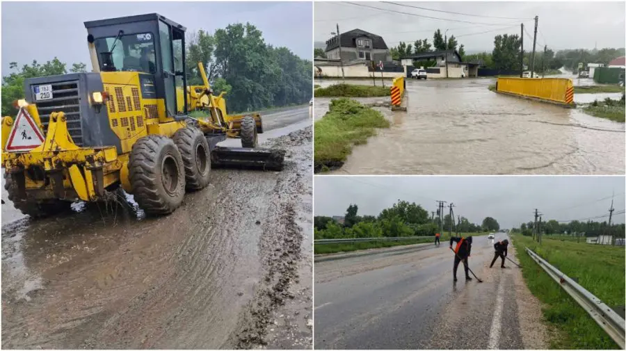 Ploile abundente au afectat mai multe drumuri din țară. Drumarii intervin în raioanele Sîngerei, Edineț, Dondușeni și Briceni