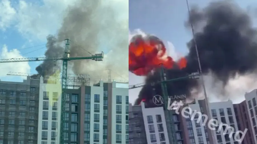 VIDEO Explozie și fum dens pe o clădire în construcție din Durlești