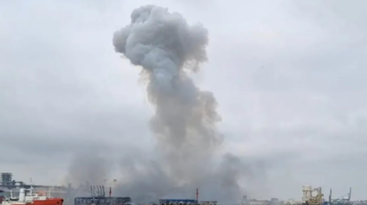 VIDEO Alertă în Portul Constanța: drona maritimă a explodat. A fost activat planul roșu de intervenție