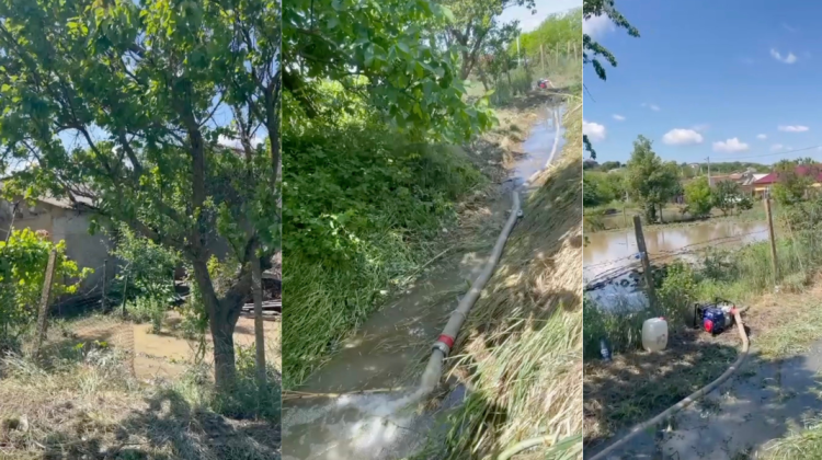 VIDEO dezolant din raionul Ialoveni. După ploile abundente din weekend, grădinile sunt încă inundate