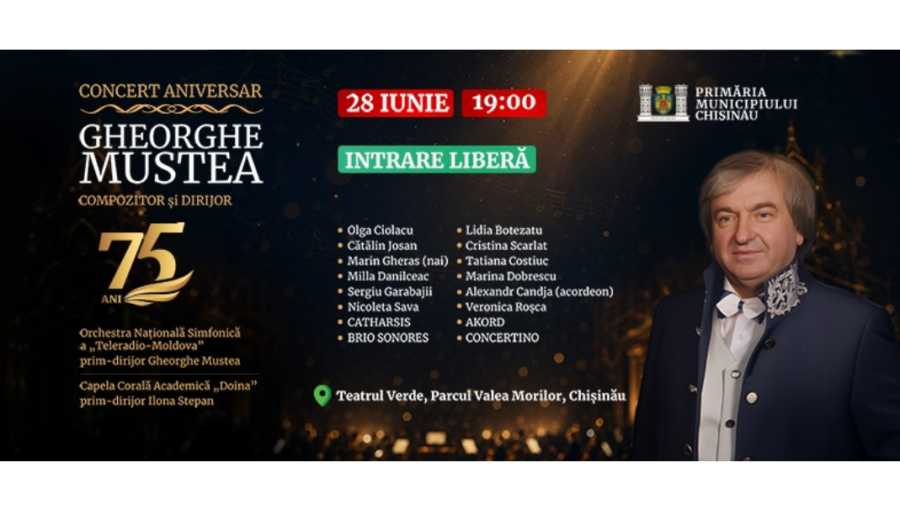 Chișinăul îi spune „La mulți ani!” maestrului Gheorghe Mustea printr-un spectacol care unește generații