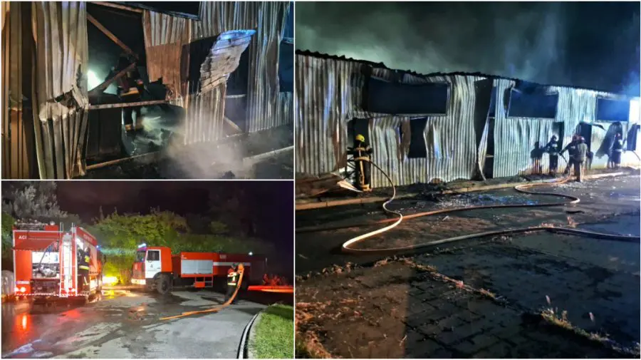Incendiu de proporții în Chișinău. Un depozit cu utilaje și materiale pentru mobilier a ars aproape în totalitate