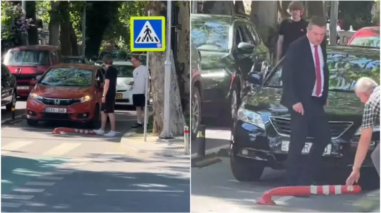 Ocolirea traficului, cu orice preț: șoferi filmați circulând pe pista pentru bicicliști în centrul Chișinăului