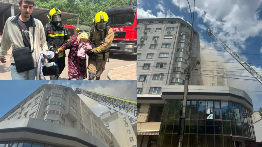 Arde o mansardă, pe strada Melestiu din Chișinău! Salvatorii evacuează localnicii