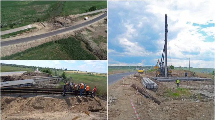 Podul peste râul Lunguța, reconstruit în proporție de 40 %. Lucrările ar urma să fie gata în 2027