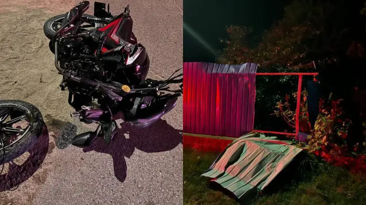 Accident grav la Șoldănești. Un motociclist fără permis a ajuns într-un gard