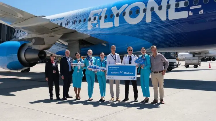 Geneva intră în rețeaua de zboruri FLYONE: primul zbor a fost lansat într-o atmosferă festivă!