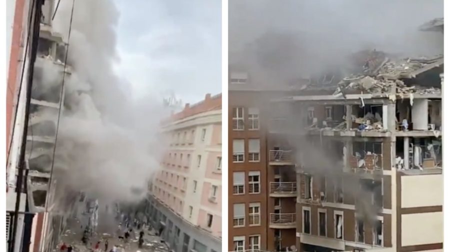 Explozie puternică la Madrid. O clădire a fost practic distrusă în urma deflagrației (VIDEO)