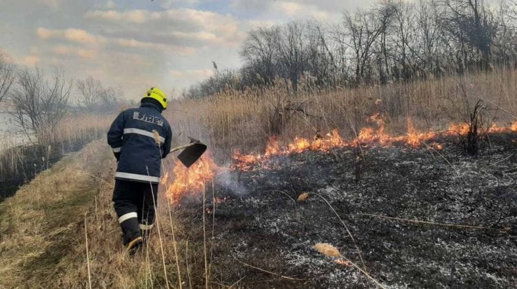 Peste 120 de ha de vegetație uscată, distruse de flăcări în ultimele 24 de ore (VIDEO)