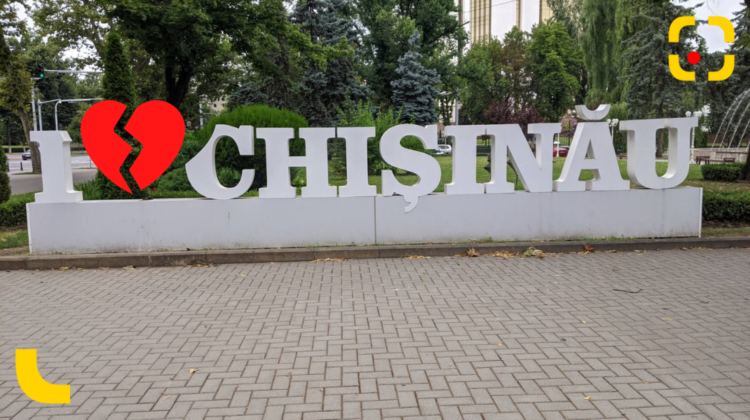 FOTO Inscripția „Te iubesc, Chișinău”, vandalizată. Ion Ceban:  Eu nu mai am cuvinte cenzurate