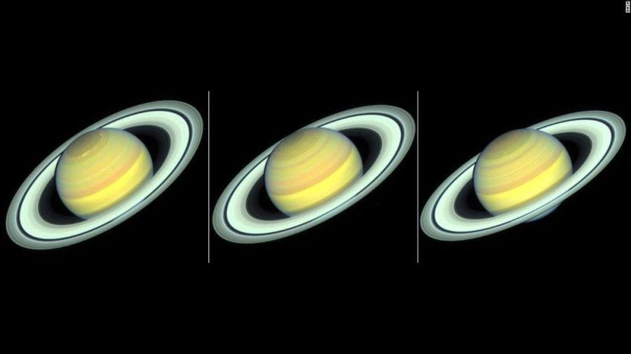 (FOTO) Hubble surprinde planeta Saturn în timpul unei explozii de culoare