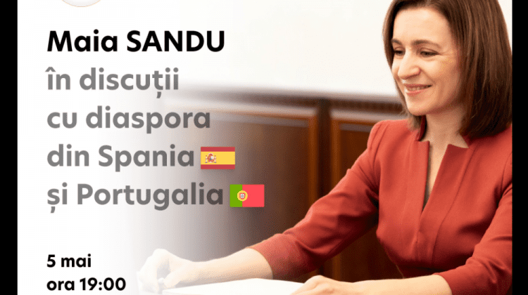 Maia Sandu, din nou în discuții cu diaspora. Moldovenii din Spania și Portugalia pot adresa întrebări președintei