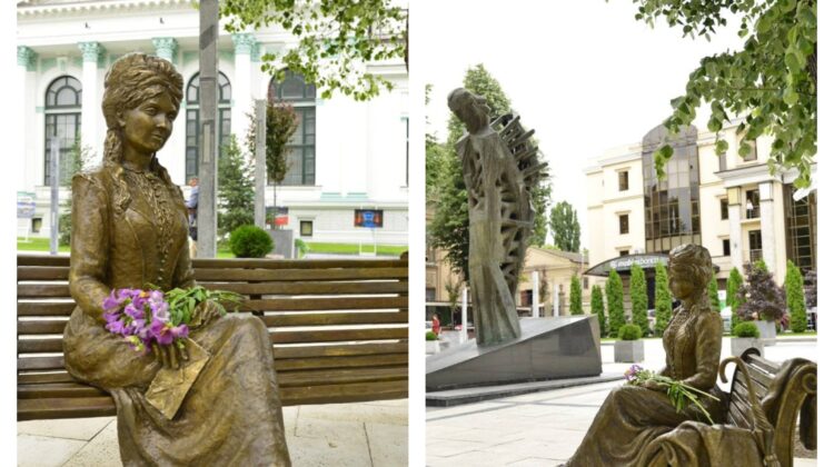 Veronica Micle va fi mai aproape de Mihai Eminescu! Sculptura muzei poetului a fost inaugurată în Capitală