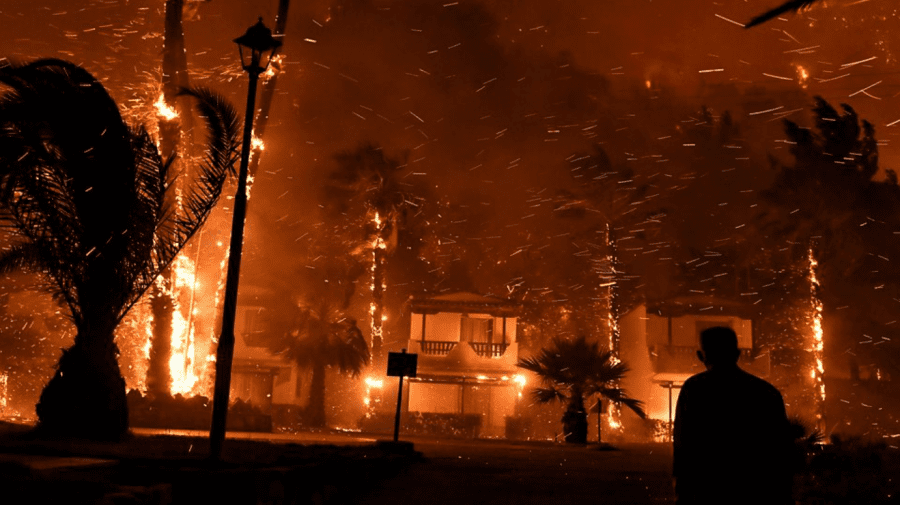 (FOTO) Incendii de amploare în Grecia. Mii de hectare de pădure au fost distruse