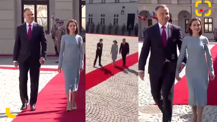 FOTO, VIDEO Maia Sandu în Polonia! Primele imagini de la ceremonia care a avut loc la Palatul Prezidențial din Varșovia
