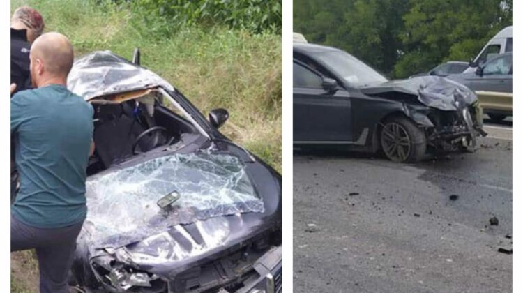 FOTO Accident de GROAZĂ pe traseul Chișinău-Orhei! Câteva persoane au ajuns în șanț după impact