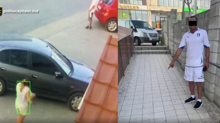 VIDEO Hoț beat criță, încătușat de poliție. A „atacat” o femeie pe o stradă din Chișinău