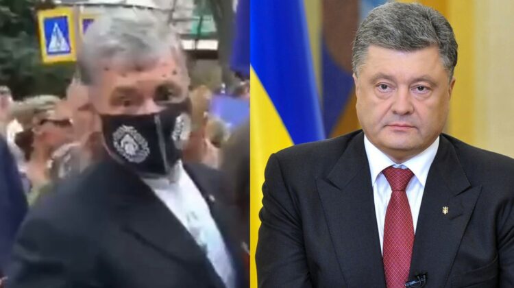 VIDEO Fostul președinte al Ucrainei, Poroșenko, a fost stropit cu verde de briliant chiar de Ziua Independenței