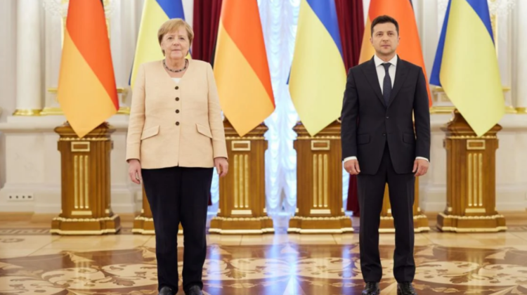 VIDEO Zelenski a descris despre ce a vorbit la negocierile cu Merkel, la Kiev. Au susținut o conferință de presă comună