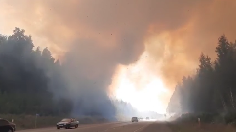 VIDEO O autostradă din Rusia, blocată din cauza incendiilor forestiere care sunt active în regiune