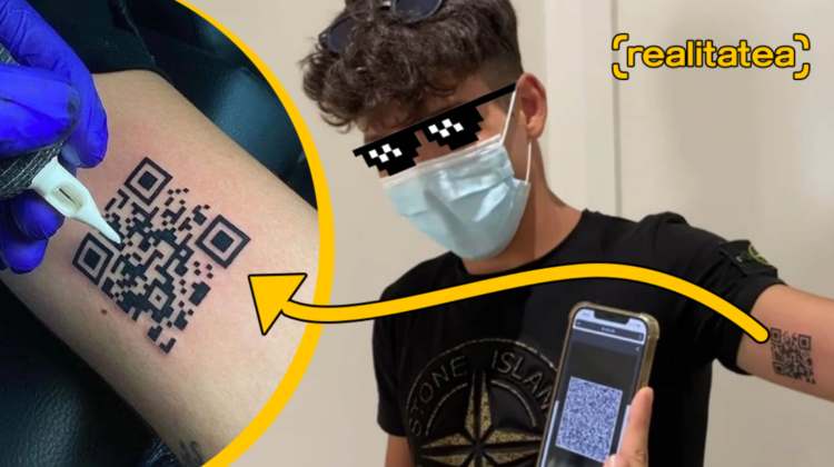 VIDEO Isprava unui tânăr ingenios! Și-a tatuat pe braţ codul QR de pe certificatul de vaccinare anti-COVID
