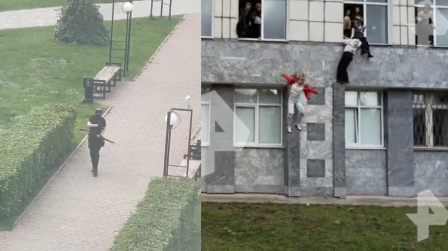 UPDATE VIDEO 18+ Focuri de armă într-o universitate din Rusia! Imagini cu studenți care sar peste geamuri