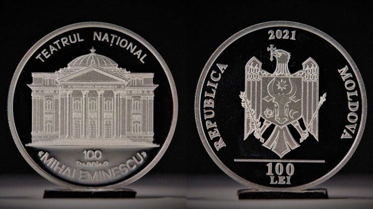 FOTO O nouă monedă comemorativă pusă în circulație de BNM! Moneda de 100 de lei este în cinstea unui teatru