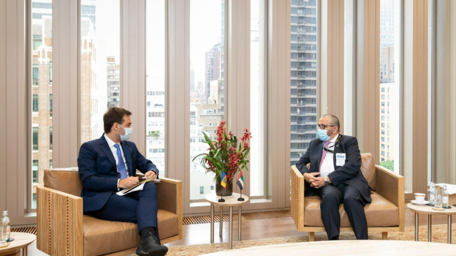 Nicu Popescu, de vorbă cu ministrul de stat al Emiratelor Arabe Unite. Discuții despre investiții în economia națională