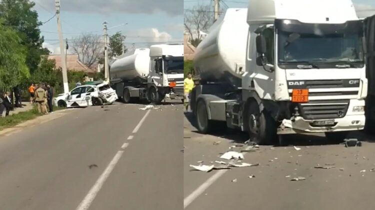 Accident de GROAZĂ la Comrat! Imagini VIDEO de la fața locului