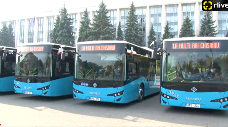 VIDEO Alte nouă autobuze de model ISUZU, la Chișinău. Au wi-fi inclus și vor fi puse astăzi pe rute. Unde