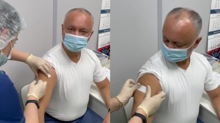 Igor Dodon dă sfoară în țară. Se laudă că s-a vaccinat anti-COVID abia acum, la Moscova. A dezvăluit serul ales
