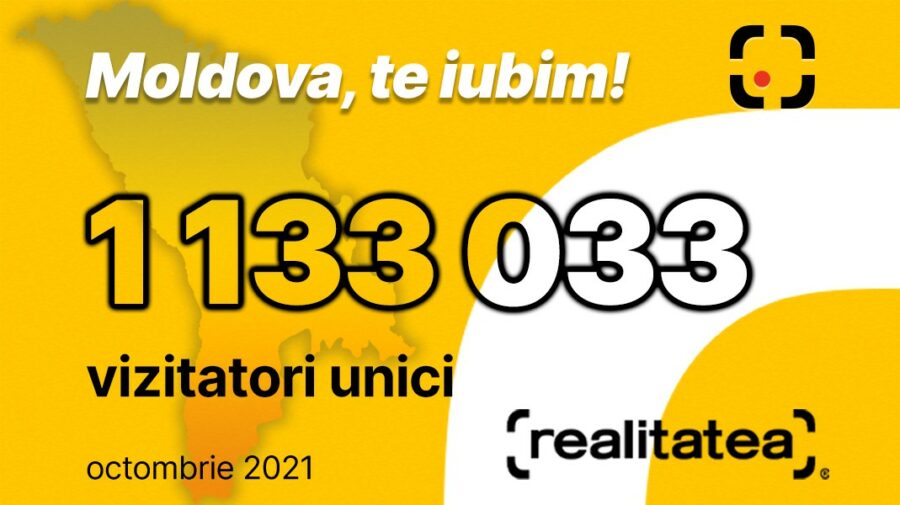 1 133 033 de utilizatori unici în luna Octombrie! Moldova, Realitatea.md TE IUBEȘTE!
