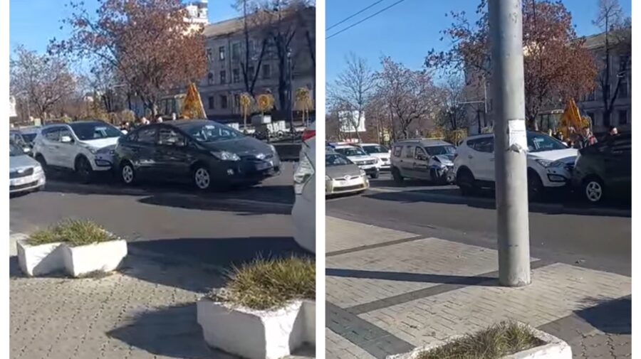 VIDEO Graba strică treaba! Patru unități de transport, accidentate în „inima” Capitalei
