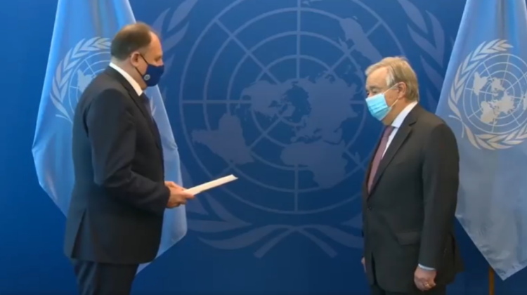 Ambasadorul Leucă a prezentat scrisorile de acreditare Secretarului General al ONU Guterres. Momentul VIDEO