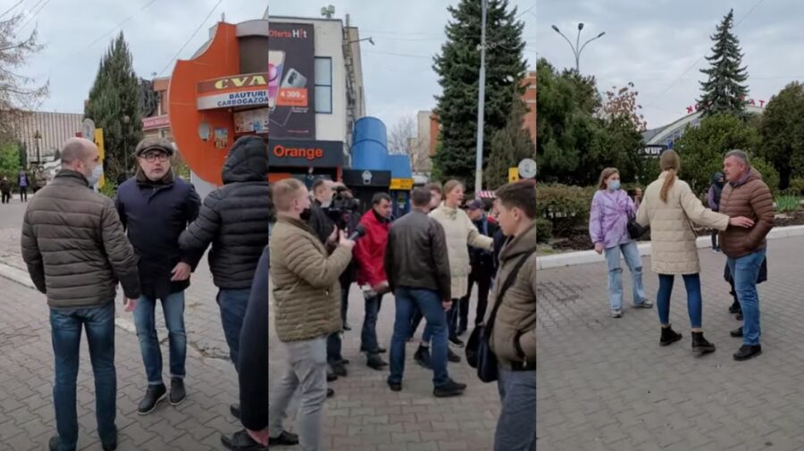 VIDEO Penalul Rizea, luat la bătaie la Bălți de socialiști. „Sălbătăciune”, strigă Novac. Rizea a fugit într-un magazin