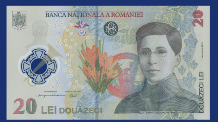 De Ziua Națională a României intră în circulație prima bancnotă de 20 de lei pe care figurează chipul unei femei