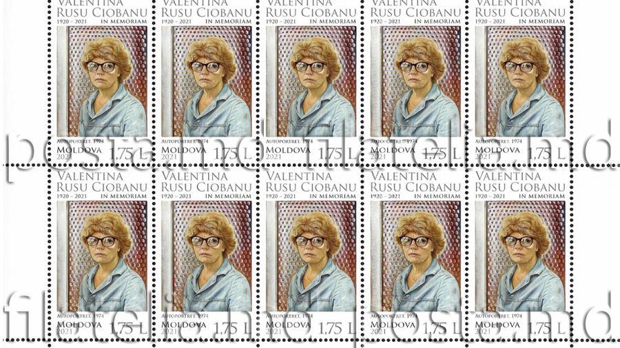 FOTO Seria de mărci poștale „Valentina Rusu Ciobanu (1920-2021), artist plastic. In memoriam”, puse în circulație