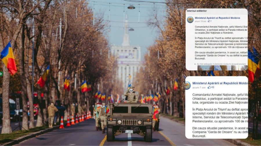 UPDATE: Militarii moldoveni nu au participat la parada de la București. Cine totuși a urmărit din tribună evenimentul