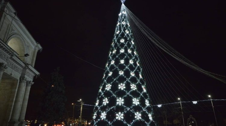 VIDEO Cel mai important pom de Crăciun al țării a fost inaugurat. Vezi cum arată