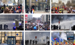 VIDEO Ciocniri violente la Bruxelles! Protestatarii au spart geamurile de la intrarea în birourile Comisiei Europene