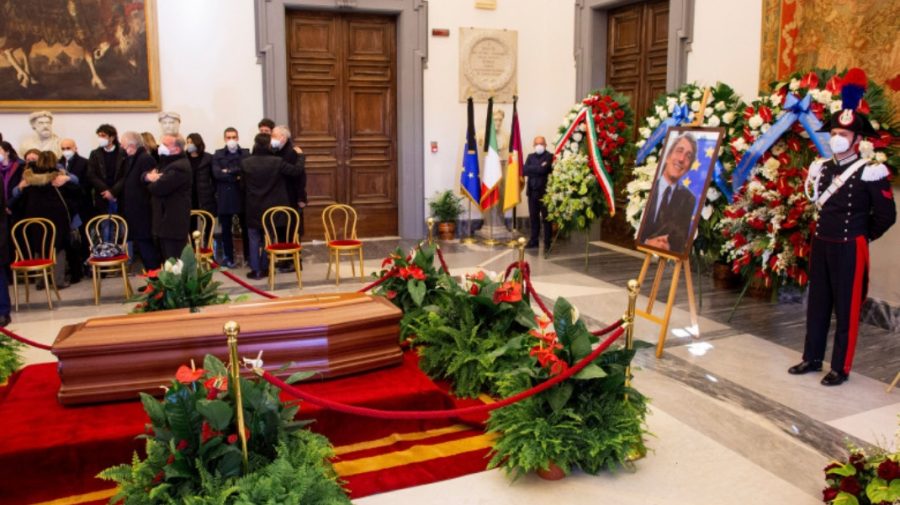FOTO Funeraliile de stat pentru David Sassoli au loc la Roma. Participă președintele Italiei și liderii europeni