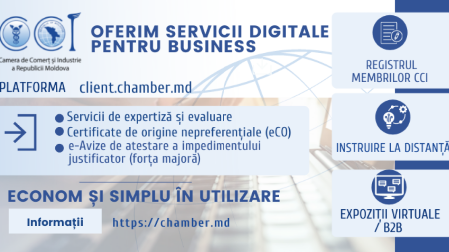 Serviciile digitale ale Camerei de Comerț și Industrie, mai accesibile pentru antreprenori! Econom, simplu în utilizare