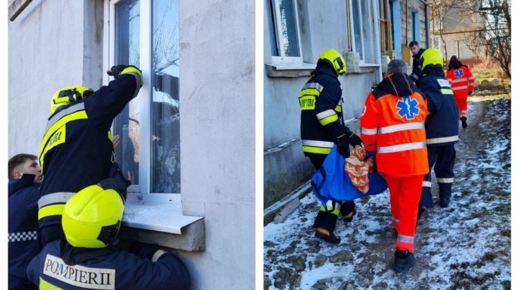FOTO A rămas blocată în propria casă! Ce au făcut salvatorii pentru a salva o femeie din Comrat