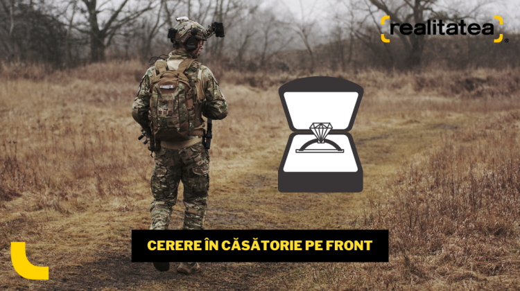 FOTO Războiul nu poate ucide dragostea! Un soldat ucrainean și-a cerut iubita în căsătorie sub bombardamentul Rusiei