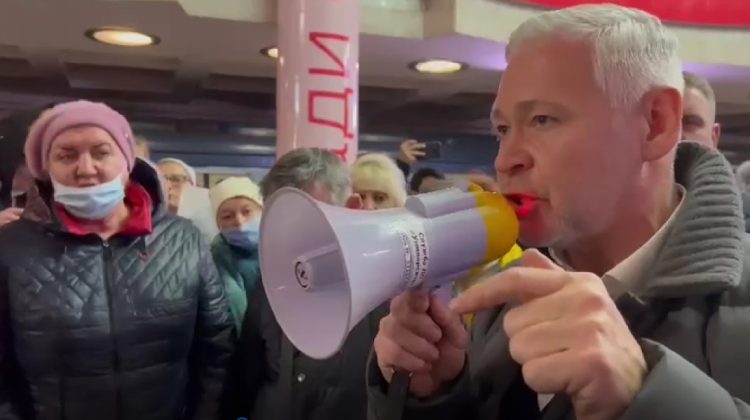 VIDEO Primarul orașului Harkov, Igor Terehov a adunat oamenii în metrou: Obligațiunea noastră este să menținem viața